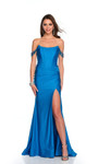 Dave and Johnny 11390 Off Shoulder Side Slit Long Dress