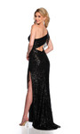 Dave and Johnny 11433 Beaded Fringe One Shoulder Dress
