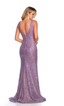 Dave and Johnny 11443 Low V-neckline Sequin Long Dress