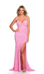 Dave & Johnny 11444 Sequin V-neckline Sleeveless Prom Dress