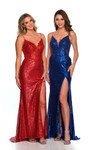 Dave and Johnny 11469 Sequin V-neck Sleeveless Fitted Dress