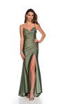 Dave and Johnny 11484 V-neck Sleeveless Ruched Fitted Dress