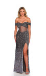 Dave and Johnny 11489 Sequin Off Shoulder Corset Dress