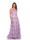 Dave and Johnny 11579 Strapless Ruffle Layered Long Dress