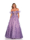 Dave and Johnny 11607 Off Shoulder Sheer Long Ball Gown