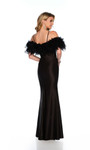 Dave and Johnny 11436 Feather Off Shoulder Long Fitted Dress