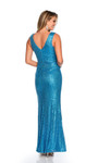 Dave and Johnny 11448 Sequins V-Neck Sleeveless Long Dress