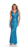 Dave and Johnny 11448 Sequins V-Neck Sleeveless Long Dress