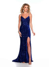 Dave and Johnny 11652 Sequin V-neck Sleeveless Fitted Dress