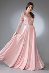 Amelia Couture 7036 Chiffon Embellishments Long Sleeve Dress