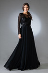 Amelia Couture 7036 Chiffon Embellishments Long Sleeve Dress