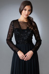 Amelia Couture 7036 Chiffon Embellishments Long Sleeve Dress
