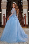 Portia and Scarlett PS22905 Tulle Beaded Long Sleeve Dress