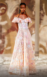 MNM Couture K4162 Off Shoulder Short Sleeves Long Dress
