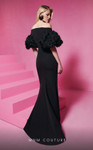 MNM Couture F02824 Illusion V-neck Floral Sleeve Dress
