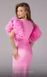 MNM Couture F02824 Illusion V-neck Floral Sleeve Dress