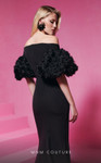 MNM Couture F02824 Illusion V-neck Floral Sleeve Dress