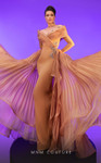 MNM Couture F02800 V-neckline Long Sleeves Fitted Dress