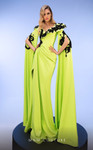MNM Couture F02802 V-neckline Long Sleeves Long Dress