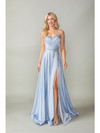 Dancing Queen 4391 Embroidered Waist Satin Prom Ballgown