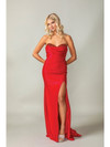 Dancing Queen 4411 Satin Ruched Waist Strapless Mermaid Gown