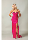 Dancing Queen 4411 Satin Ruched Waist Strapless Mermaid Gown