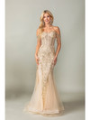 Dancing Queen 4365 Off-shoulder Straps Beaded Mermaid Gown