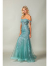 Dancing Queen 4365 Off-shoulder Straps Beaded Mermaid Gown