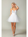 Dancing Queen 3385 Glitter Tulle Sleeveless Short Dress