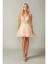 Dancing Queen 3368 Beaded Lace Bodice Tulle Short Dress