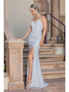 Dancing Queen 0247 Sequined Sheath Sleeveless Wedding Gown