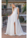Dancing Queen 0249 Cap Sleeves Classic A-line Wedding Gown