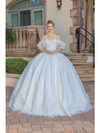 Dancing Queen 0228 Off-Shoulder Ruffled Sleeve Wedding Gown