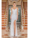 Dancing Queen 0221 Embroidery Sheath Sleeveless Bridal Gown