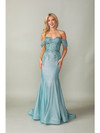 Dancing Queen 4362 Glitter Off-Shoulder Sleeves Prom Gown