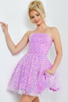Jovani 22815 Tulle Sequin Embellishment Strapless Dress