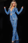 Jovani 25886 Sequins Embellished Long Sleeves Pant Suit