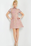 Jovani M68930 Beaded Short Sleeves High Neck Short Dress