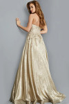 Jovani 07497 Metallic Strapless Sweetheart Neck Long Dress