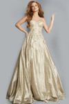 Jovani 07497 Metallic Strapless Sweetheart Neck Long Dress