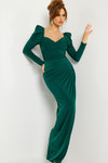 Jovani 09763 Jersey Sweetheart Neck Long Sleeves Fitted Gown