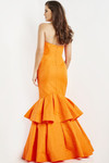 Jovani 22921 Moire Strapless Ruffles Sleeveless Long Dress