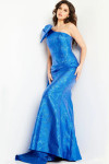 Jovani 23742 Jacquard One Shoulder Sleeveless Fitted Gown