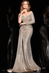 Jovani 23779 Stretch Sequin Off Shoulder Strap Long Gown