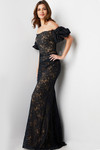 Jovani 23813 Lace Beaded Off the Shoulder Strapless Dress
