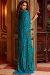 Jovani 23891 Beaded Stretch Mesh Embellished Cape Long Gown
