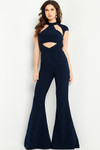 Jovani 22842 Cap Sleeves High Neck Backless Jumpsuit
