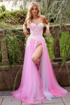Jovani 23713 Tulle Embroidery Strapless Sweetheart Neck Gown