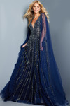 Jovani 23362 Sequin Embellished V-neck Floor Length Dress