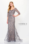 Ivonne D by Mon Cheri ID6207 Allover Lace V-Neck Long Dress